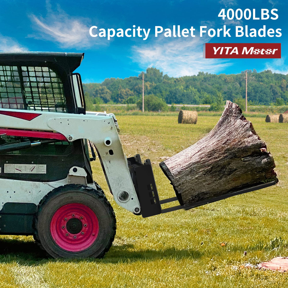 YITAMOTOR 48" Pallet Forks Forklift Blades, 4000lbs Universal Skid Steer Pallet Forks Attachment, Heavy Duty Quick Attach Forklift Blades for Kubota Bobcat Skid Steer Loaders Tractors, 2 Packs
