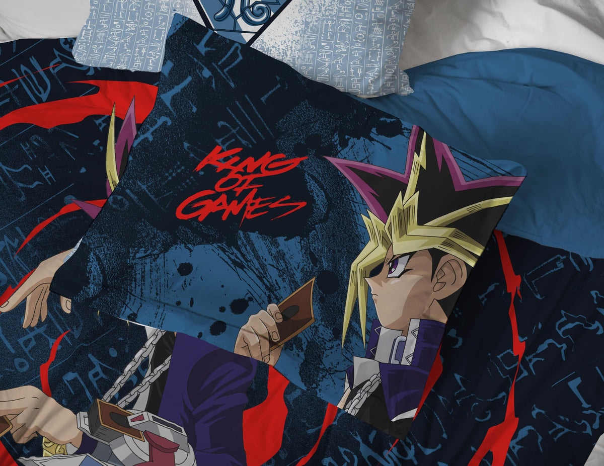 Jay Franco Yu-Gi-Oh! Twin Size Comforter Set - 5 Piece Bedding Includes Sheet Set & Pillow Covers - Super Soft Cozy Bedding