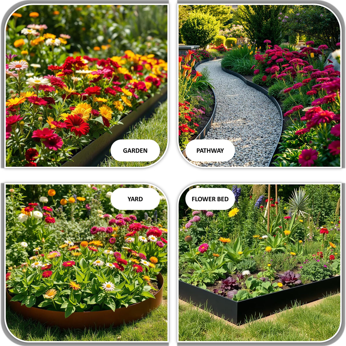 20ft (6-Pack) Cor-Ten Steel Landscape Edging – 40" x 8" Flexible Pre-Applied Rust Patina Garden Border