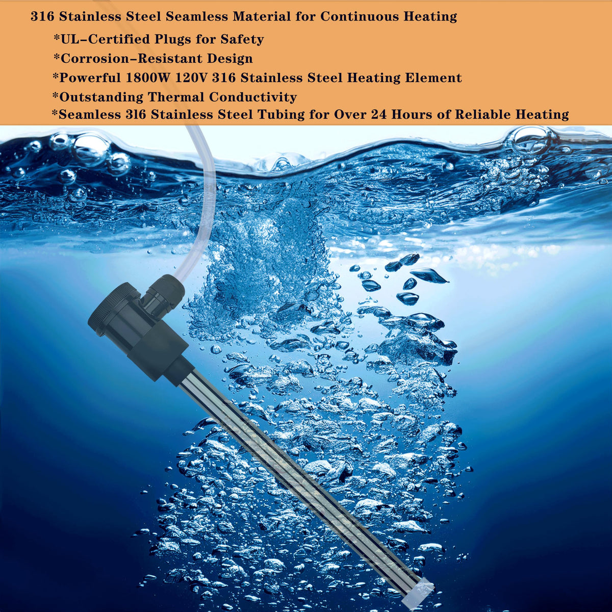 LASTINGCAPE 1800W Fully Submersible Pool & Hot Tub Portable Electric Immersion Water Heater with WiFi Timer, Auto Shut Off and Temp Control for Swimming Pool, Above Ground Pool, Bathtub and Baptistry
