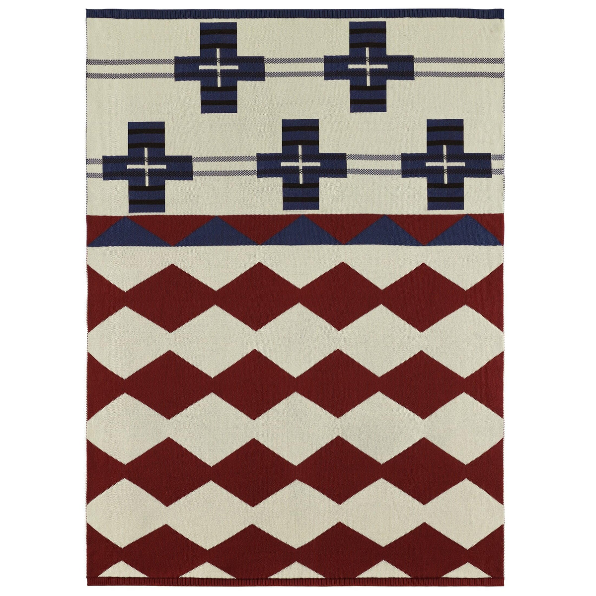 Pendleton Patriotic Throw Blanket - 100% Cotton Blanket, Jacquard Knit, Blue White & Red Americana Throw, 4th of July Independence Day (Brave Star)
