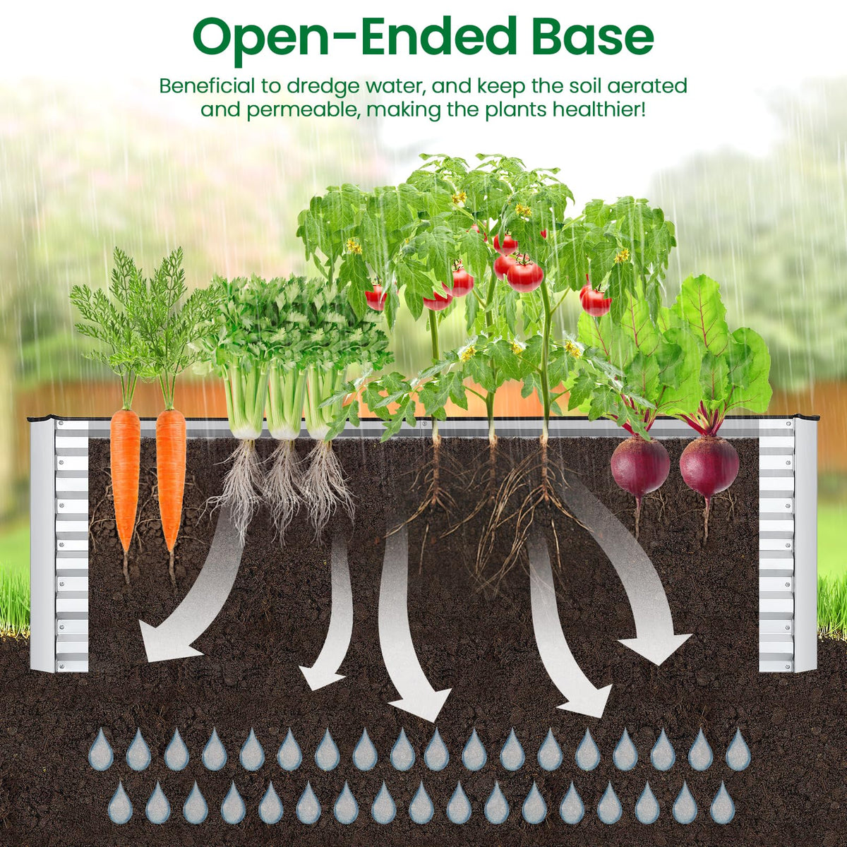 6x3x2FT Raised Garden Bed Kit, Galvanized Planter Raised Garden Boxes Outdoor w/Anti Cutting Strip & A pair of gloves, Deep Root Raised Planter for Vegetables, Fruits, Flowers and Herbs, Silver