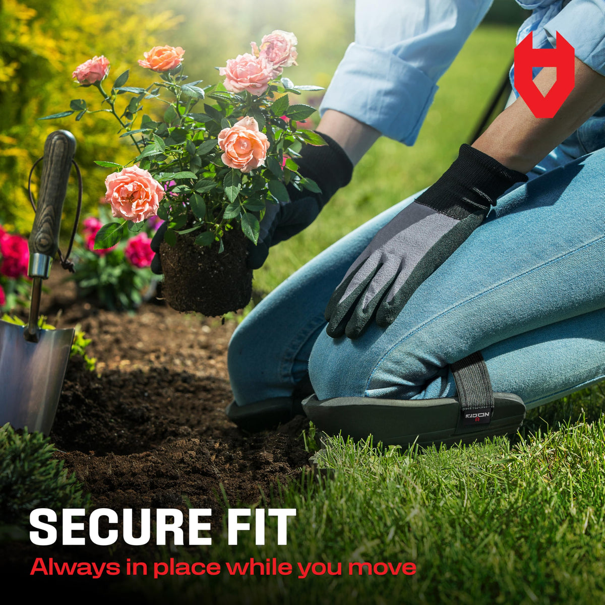 NoCry Gardening Knee Pads for Women and Men – Waterproof Foam Padding in a Lightweight Yet Durable Design; Easy to Wear with Adjustable Elastic Hook-and-Loop Straps – Ideal for the Garden and Yard Work